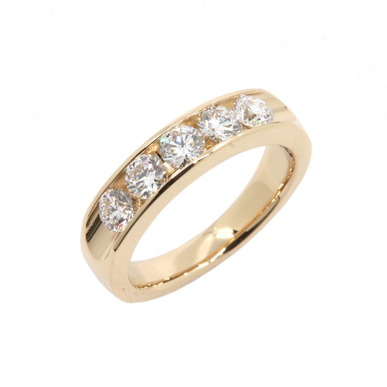 14k Yellow Gold Channel Set Diamond Wedding Band Josephs Jewelers