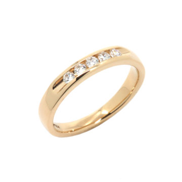 14K Yellow Gold Scooped Channel Edges Band