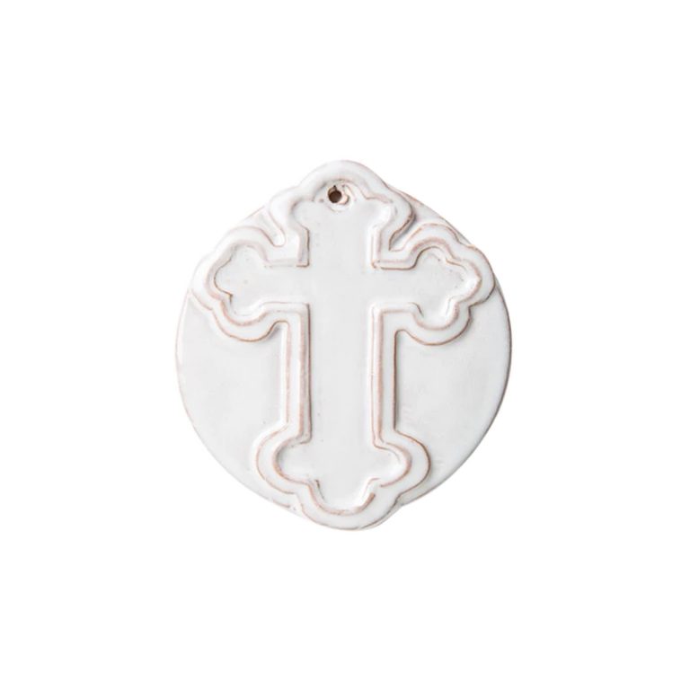Vietri White Cross Ornament