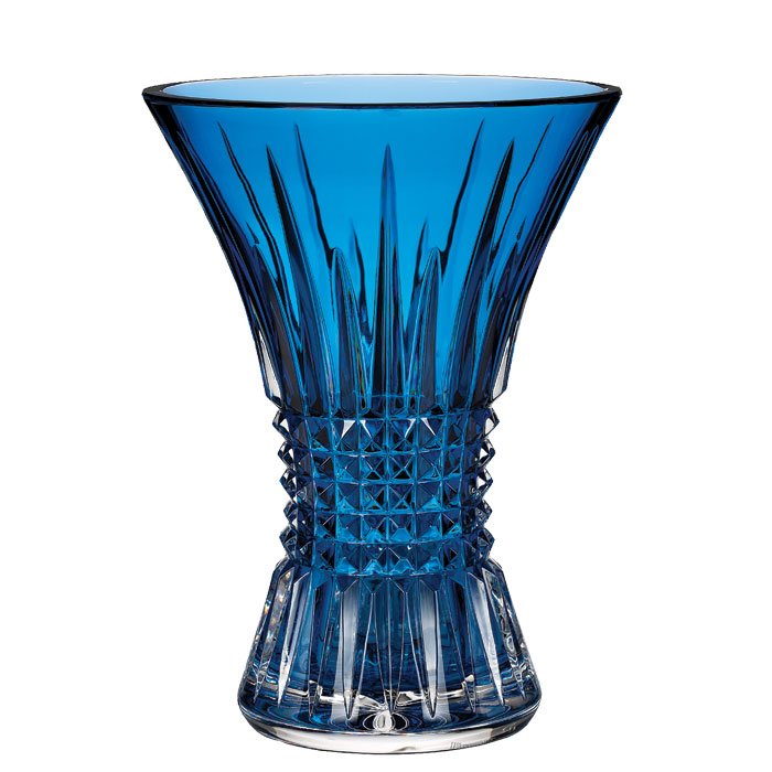 Waterford Lismore Diamond Sapphire Vase