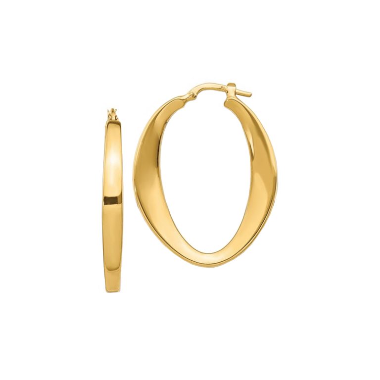 14K Yellow Gold Large 'Fancy' Hoop Earrings
