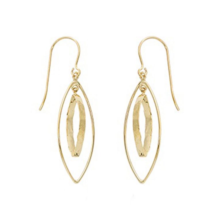14K Yellow Gold Mini Marquise Duo Earrings