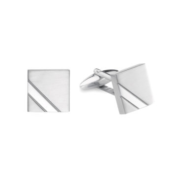 Stainless Steel Square Striped Cufflinks