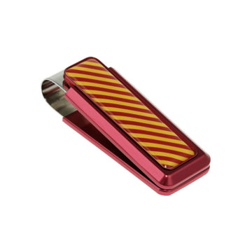 Stainless Steel Yellow and Red Stripe Money Clip