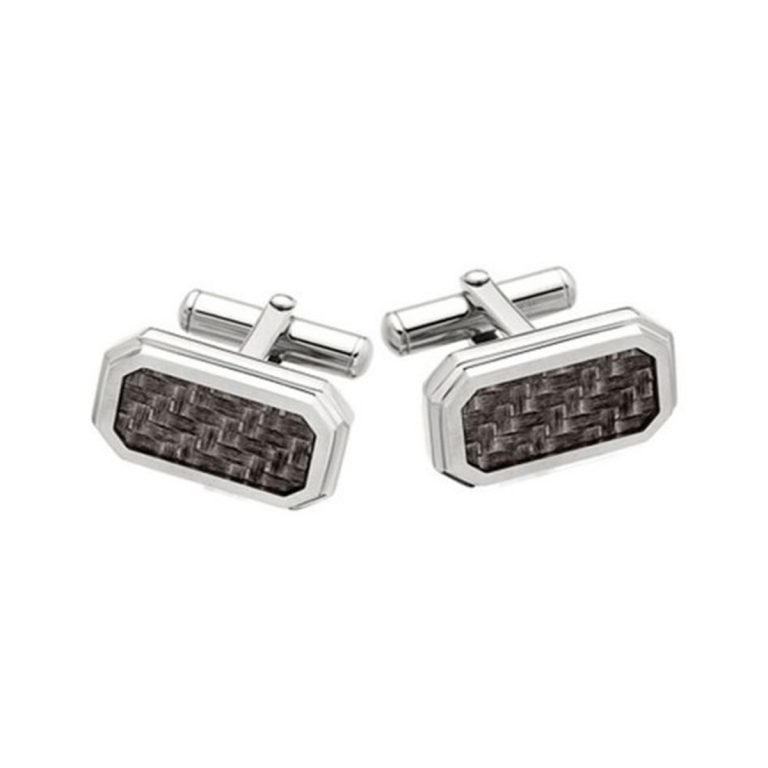 Stainless Steel and Carbon Fiber Cufflinks