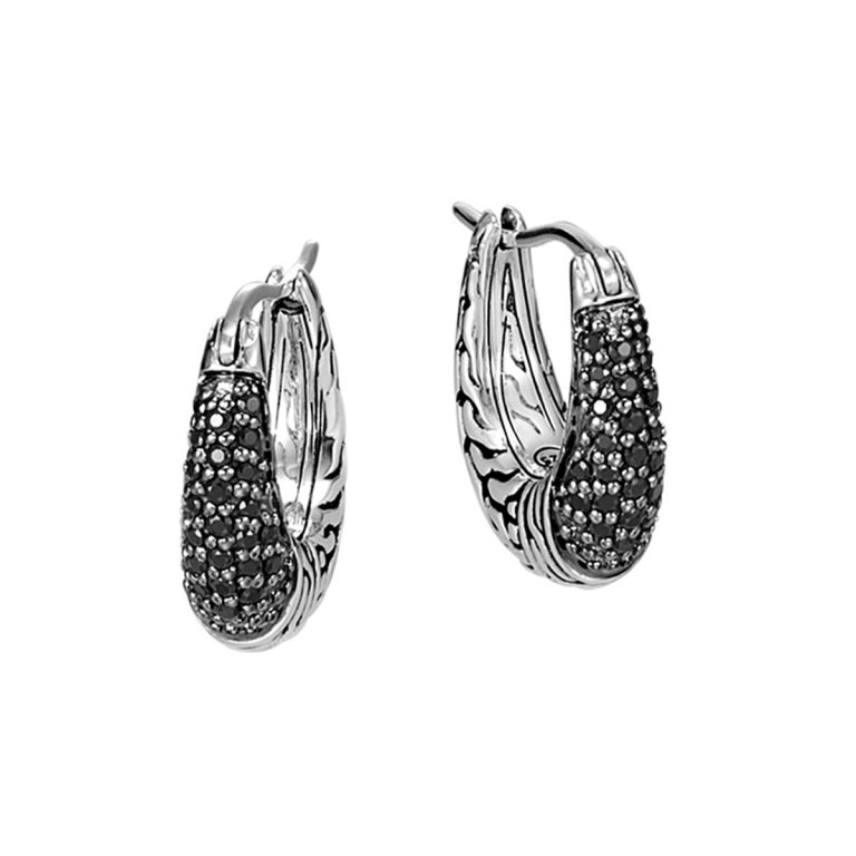 John Hardy Classic Chain Gemstone Hoop Earrings