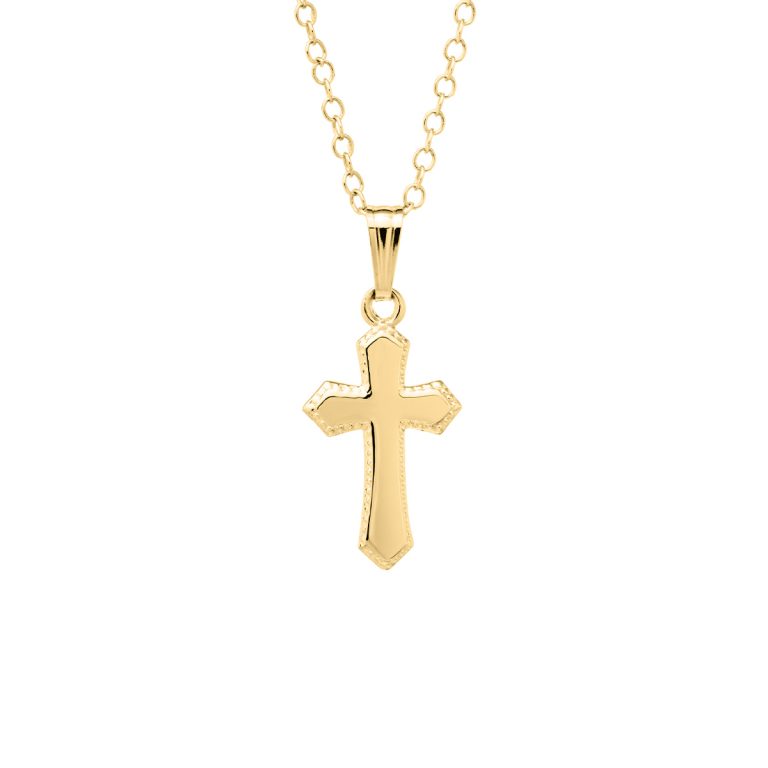 Children's Gold Filled Flared Cross Pendant and Chain