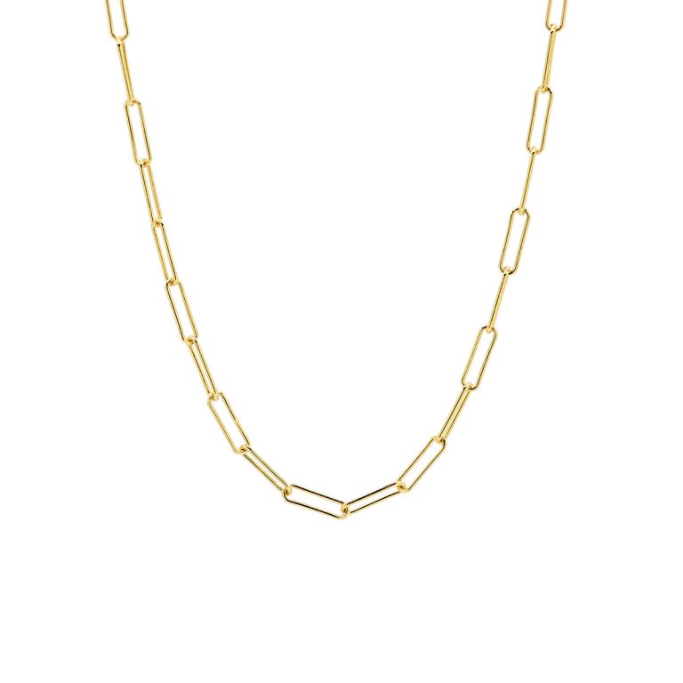 Sterling Silver Gold Plated Large Paperclip Chain