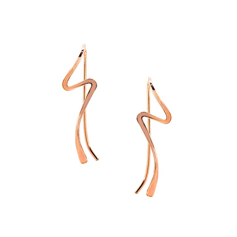 Rose Gold Filled Squiggle Earrings
