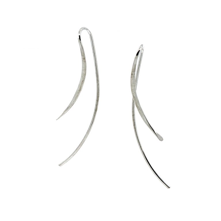 Sterling Silver Curved Wire Earrings
