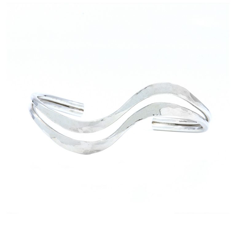 Sterling Silver Wave Top Cuff Bracelet