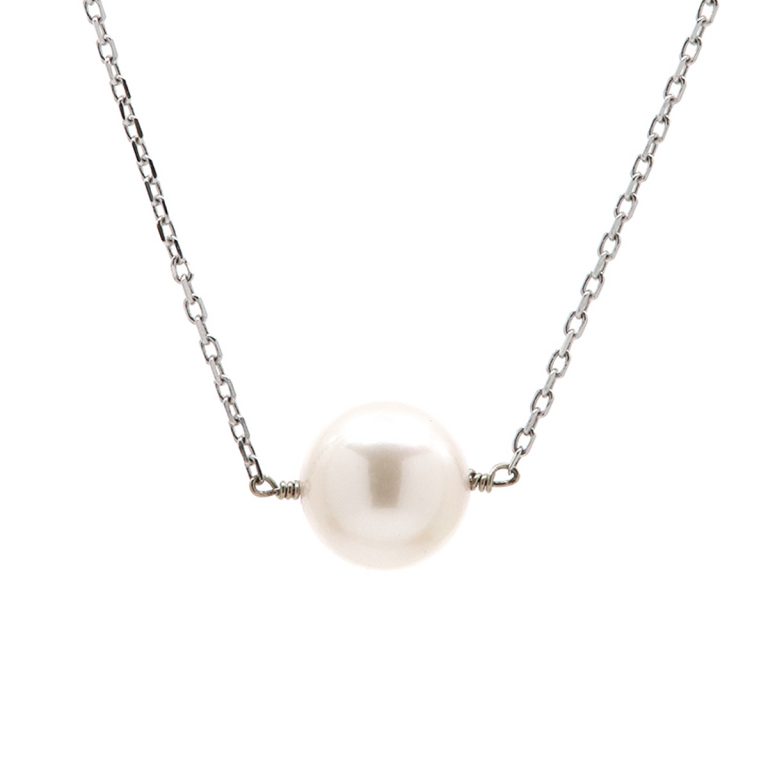 14K White Gold Akoya Pearl Necklace