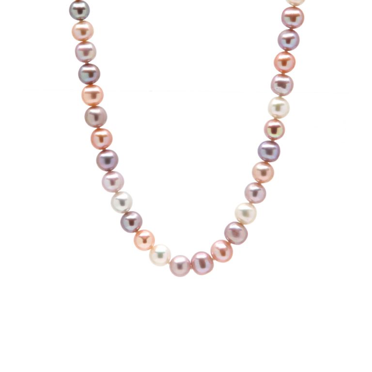 Sterling Silver Multicolor Freshwater Pearl Necklace