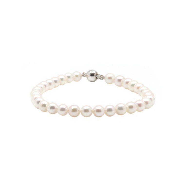 Sterling Silver White Pearl Bracelet