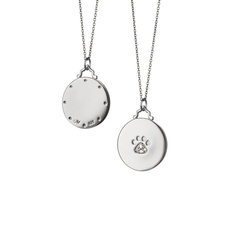 Sterling Silver Paw Print Charm Disc