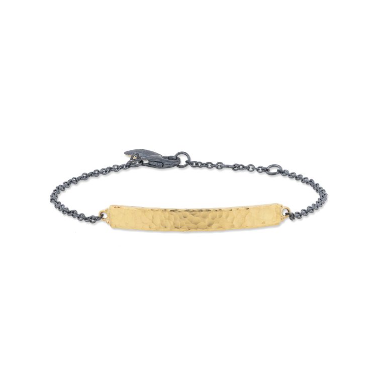 Sterling Silver and 24K Yellow Gold Bar Bracelet