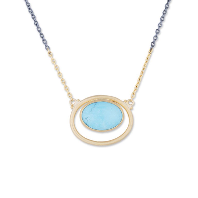 Two-Tone Turquoise Modern Necklace