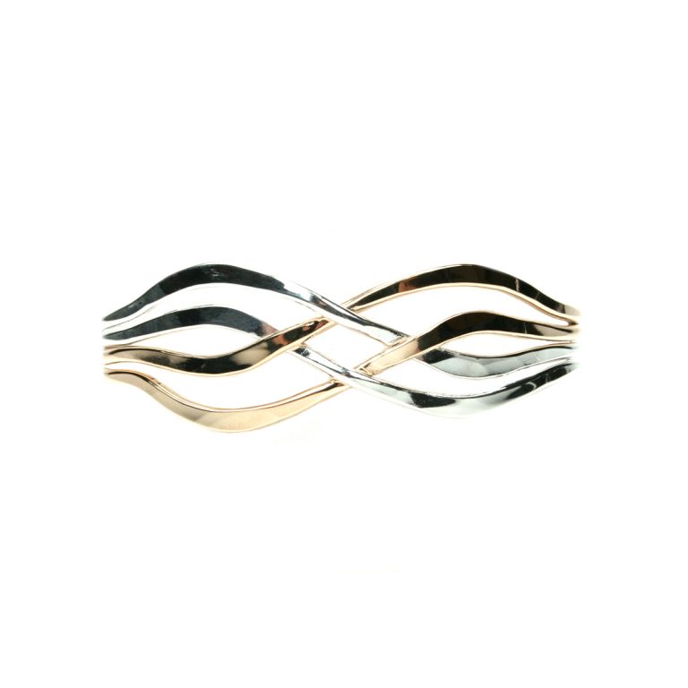 Two-Tone Swirl Cuff Bracelet