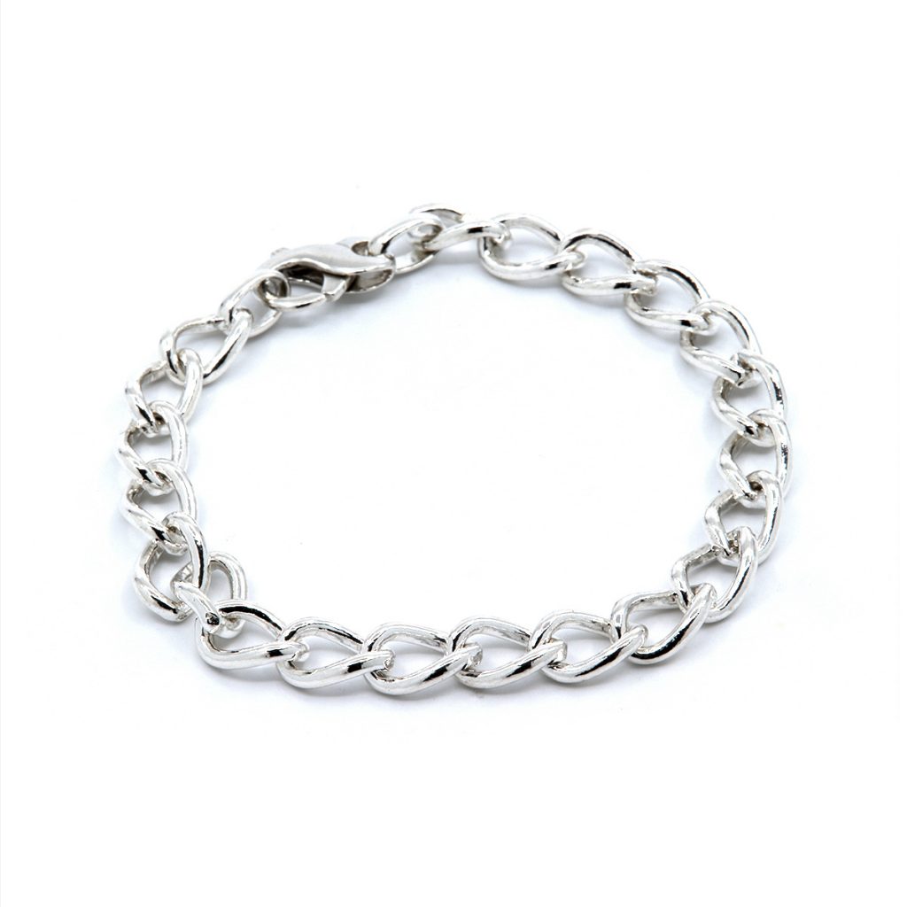 Sterling Silver Twisted Oval Link Bracelet