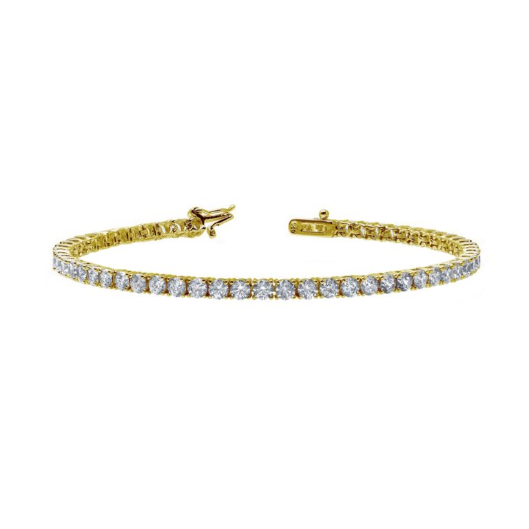 Gold Plated Sterling Silver Cubic Zirconia Bracelet