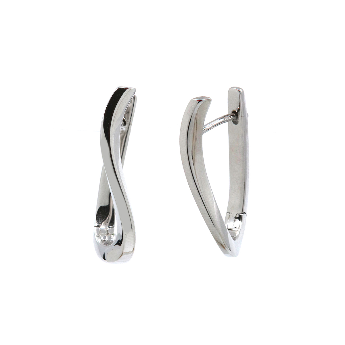 U-Curve Sterling Silver Hoop Earrings - Underwoods Jewelers
