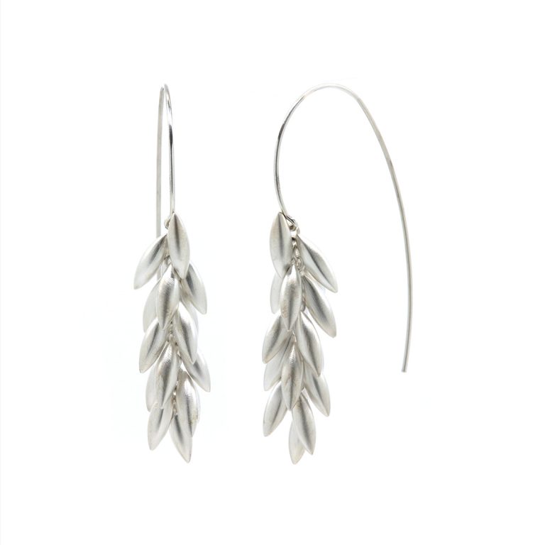 Sterling Silver Wheat Dangle Earrings