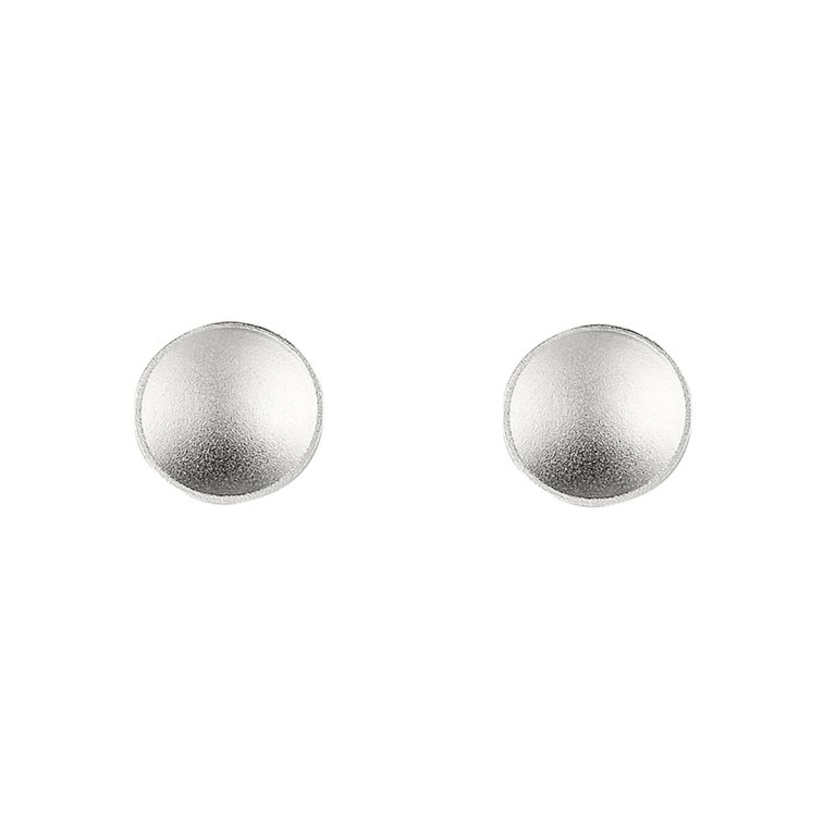 Sterling Silver Large Concave Disc Earrings
