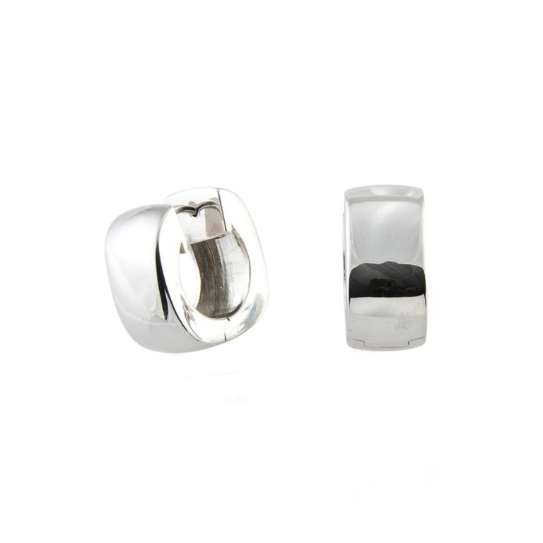 Sterling Silver Polished Square Hinged Huggie Hoops
