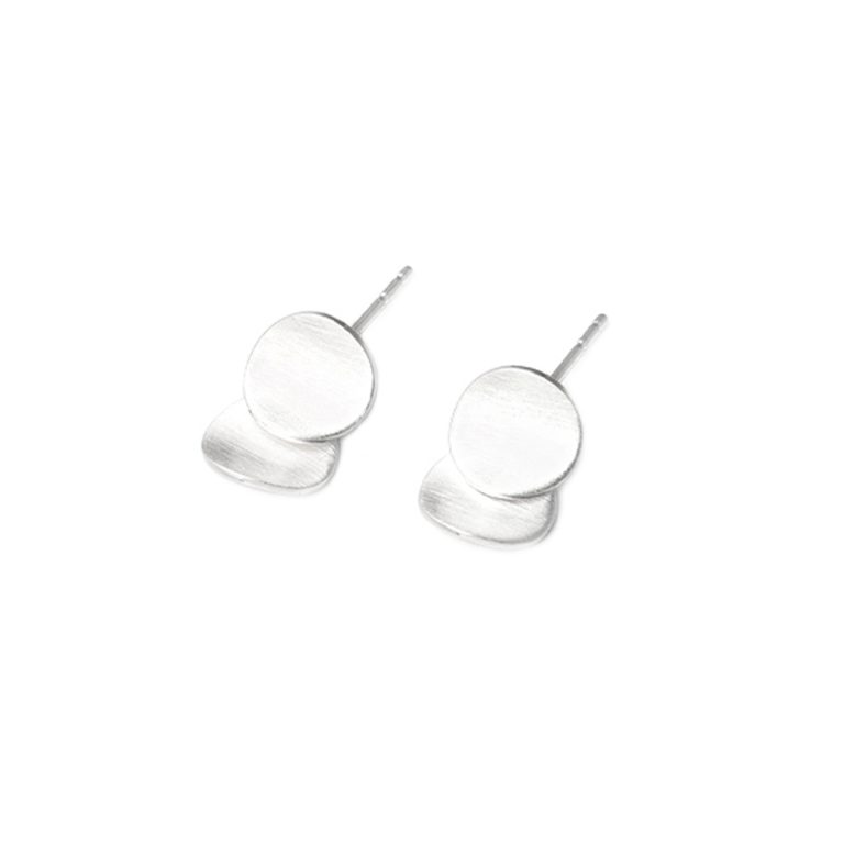 Sterling Silver Zinnia 2-Petal Drop Earrings