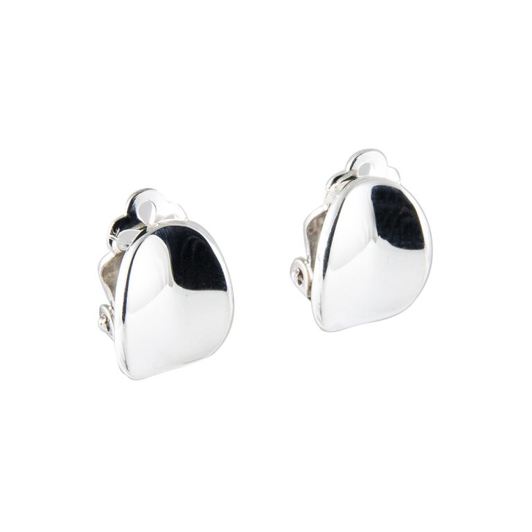 Sterling Silver Small Concave Clip Back Earrings