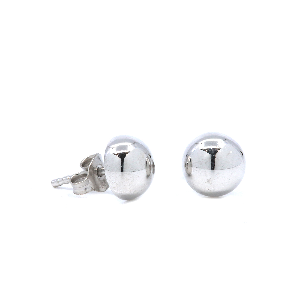 Sterling Silver 8mm Half Ball Earrings - Josephs Jewelers