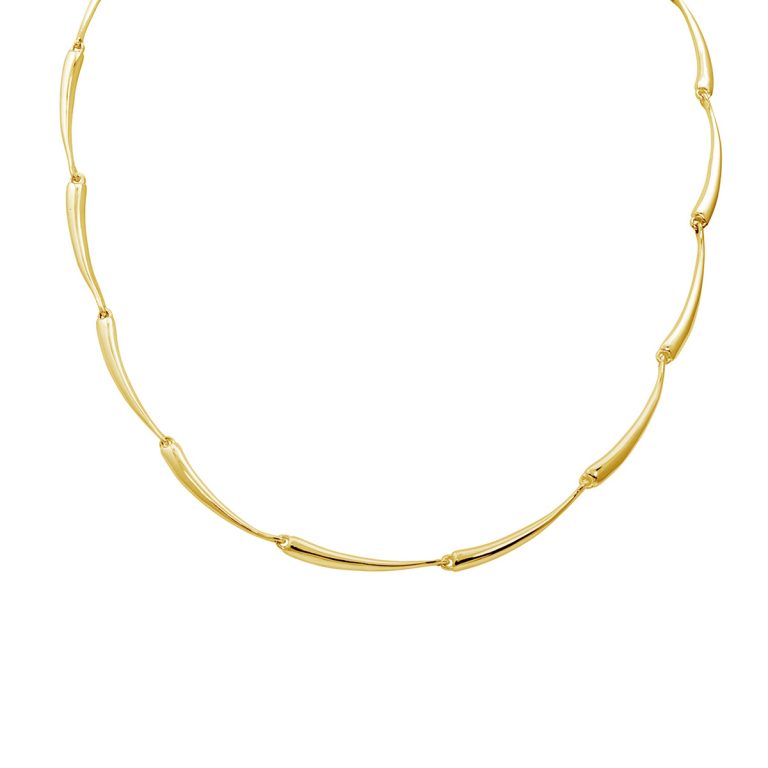 Sterling Silver and Vermeil Curved Bar Necklace
