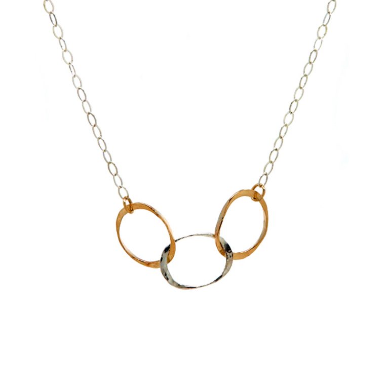 Two-Tone Oval Circle Necklace