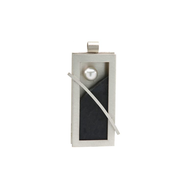 Sterling Silver Slate and Pearl Pendant