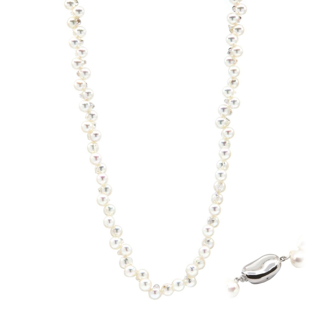 Sterling Silver Baroque Akoya Pearl Necklace - Josephs Jewelers