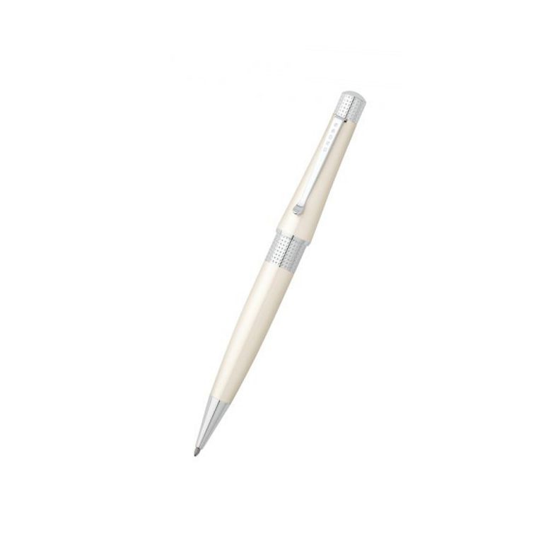 Beverly Pearlescent White Lacquer Ballpoint Pen