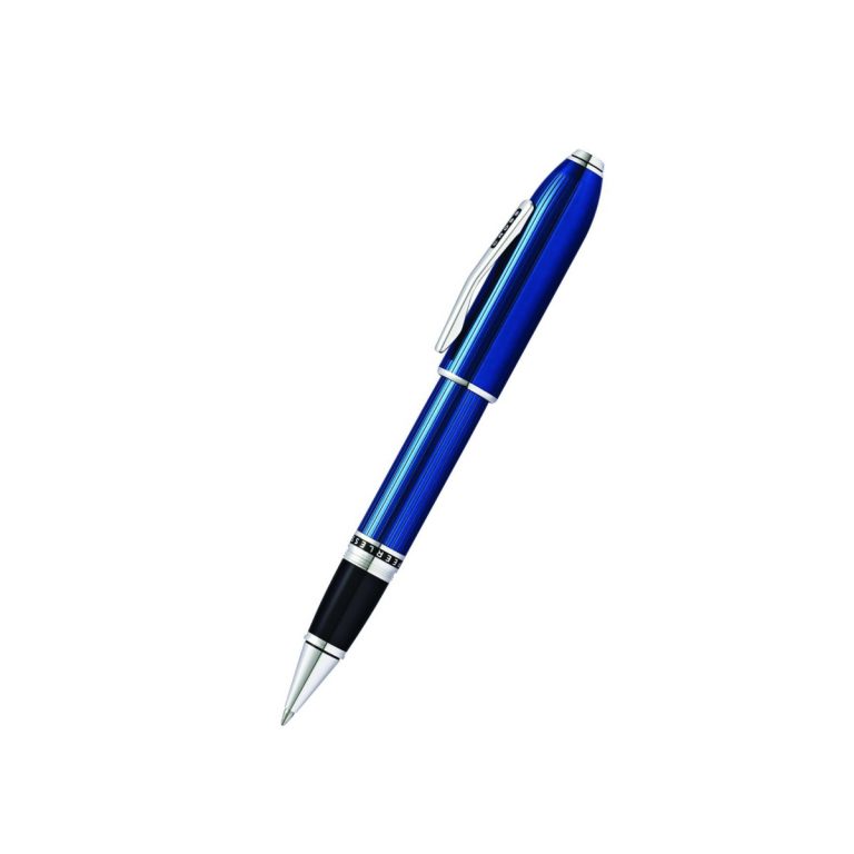 Peerless Translucent Quartz Blue Engraved Lacquer Rollerball Pen