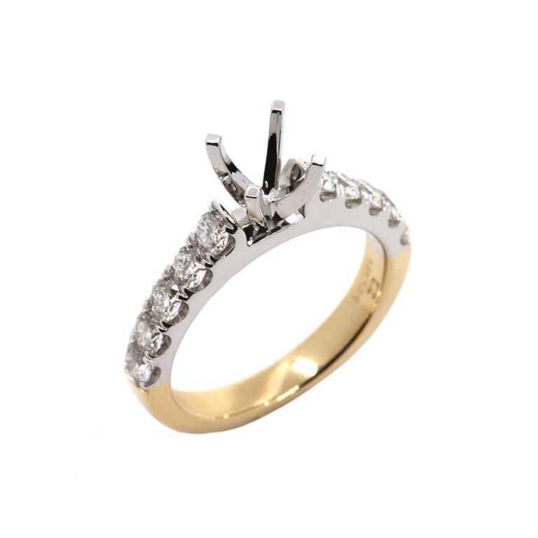 14K Two-Tone Classic Engagement Ring Semi-Mounting