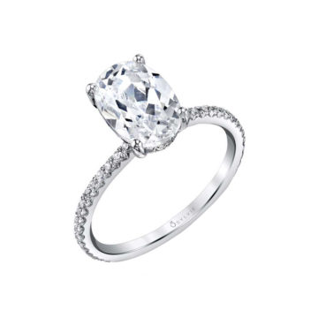 14K White Gold Classic "Maryam" Engagement Ring Semi-Mounting