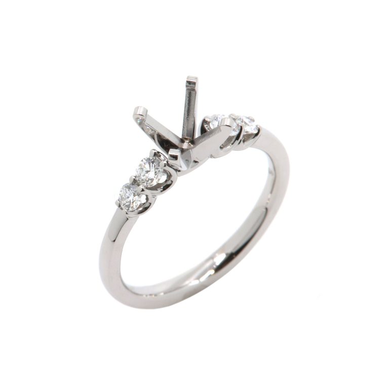 14K White Gold Modern Semi-Mounting Engagement Ring