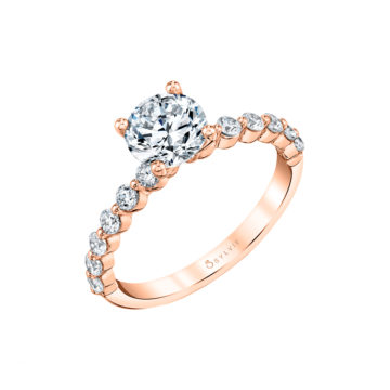 14K Rose Gold Ivanna Engagement Ring Semi-Mounting