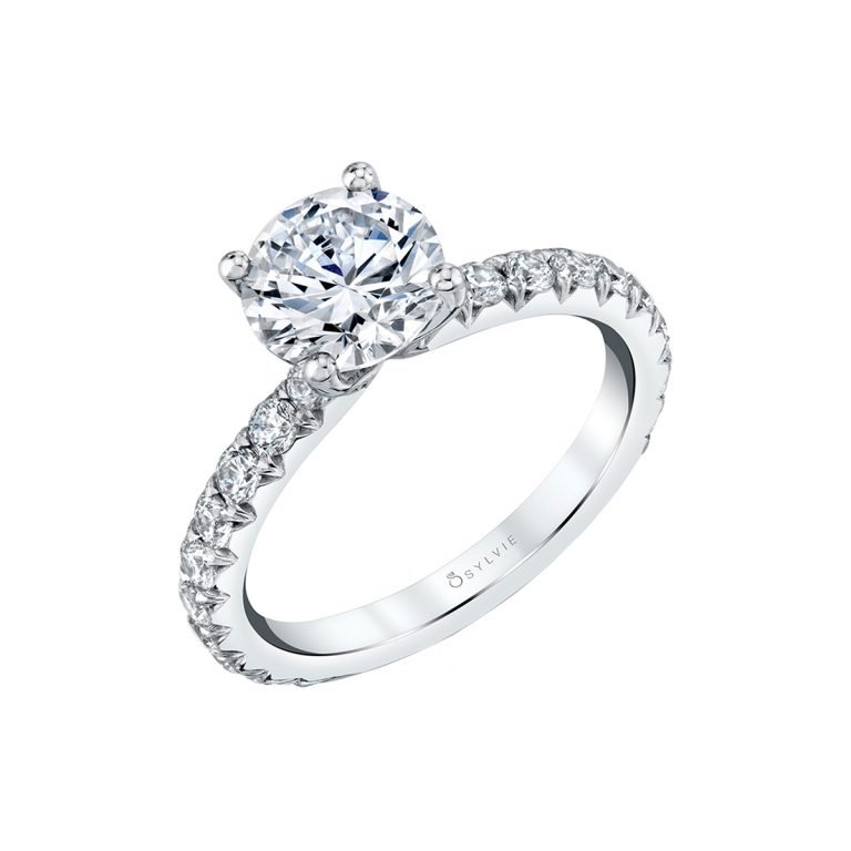 14K White Gold "Querida" Engagement Ring Semi-Mounting