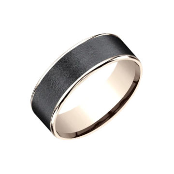 14K Rose Gold and Tantalum Wedding Band