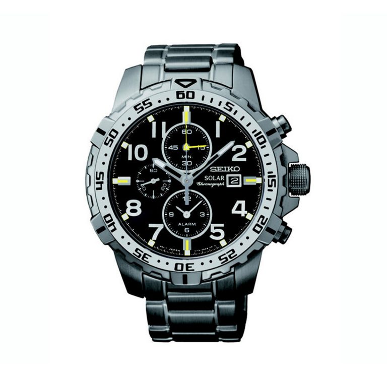Seiko Solar Chronograph Black Dial Watch
