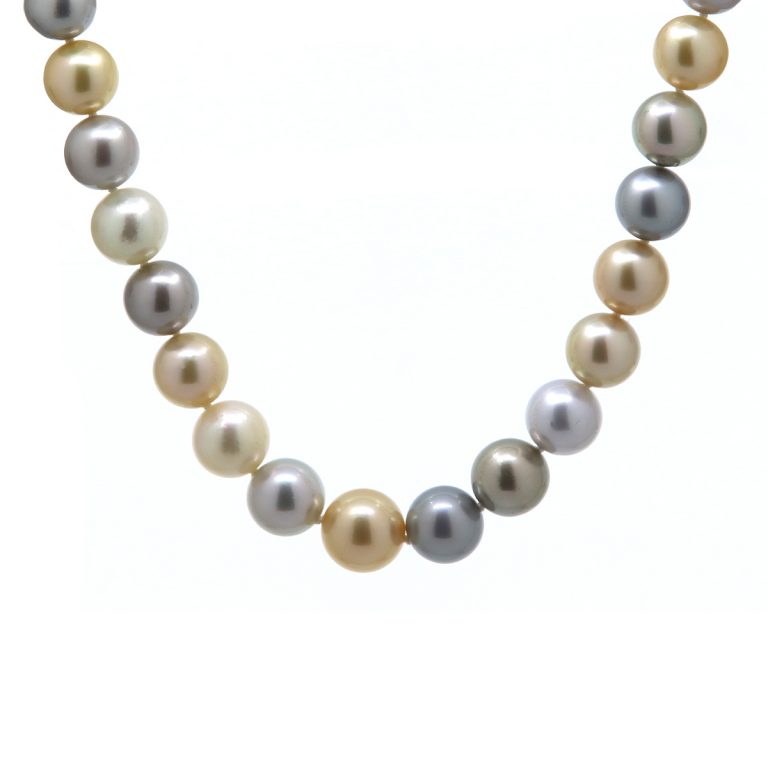14K Two-Tone Multicolor South Sea Pearl Necklace