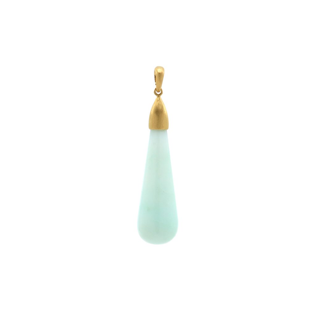 Sterling Silver and Gold Plated Chrysoprase Pendant