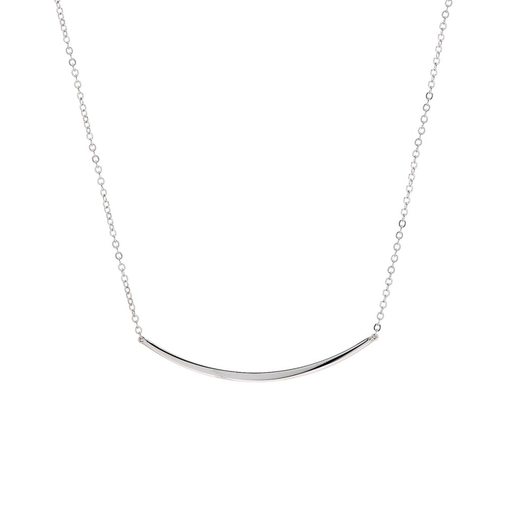 Sterling Silver Half Curved Wire Necklace