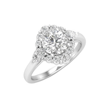 14K White Gold “Vintage” Engagement Ring Semi-Mounting