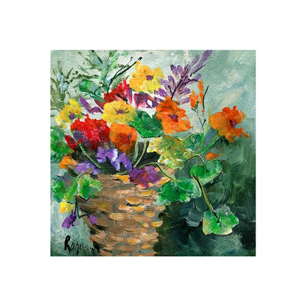 Nasturtium Floral Basket Print
