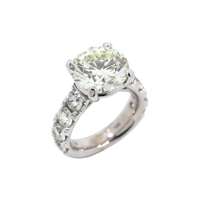 14K White Gold L VS1 Diamond Estate Engagement Ring